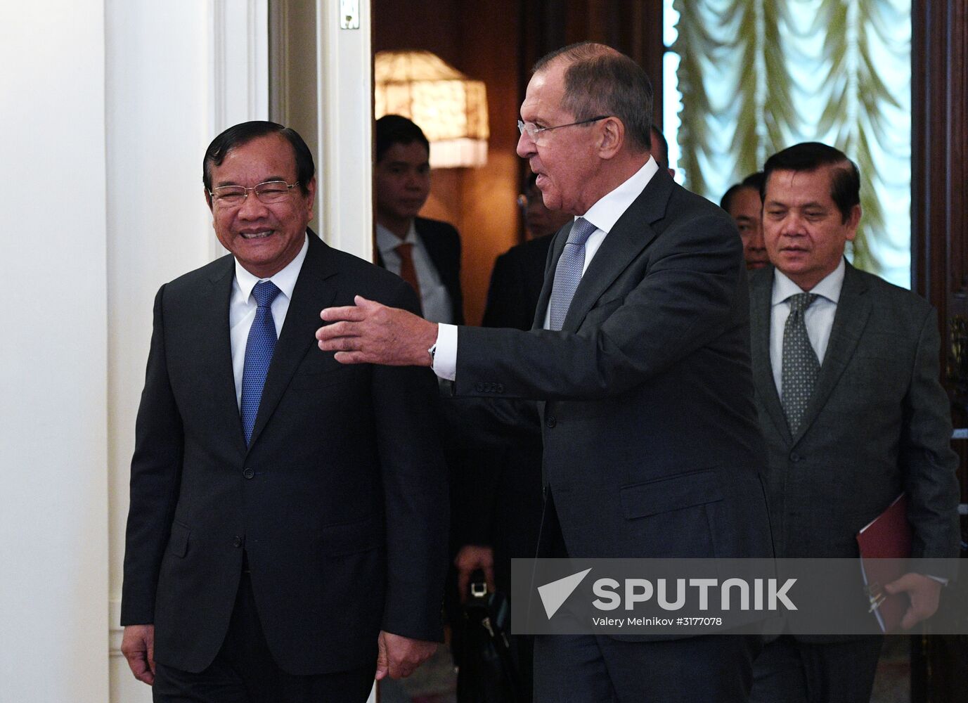 Russian Foreign Minister Sergei Lavrov meets with Foreign Minister of Cambodia Prak Sokhon