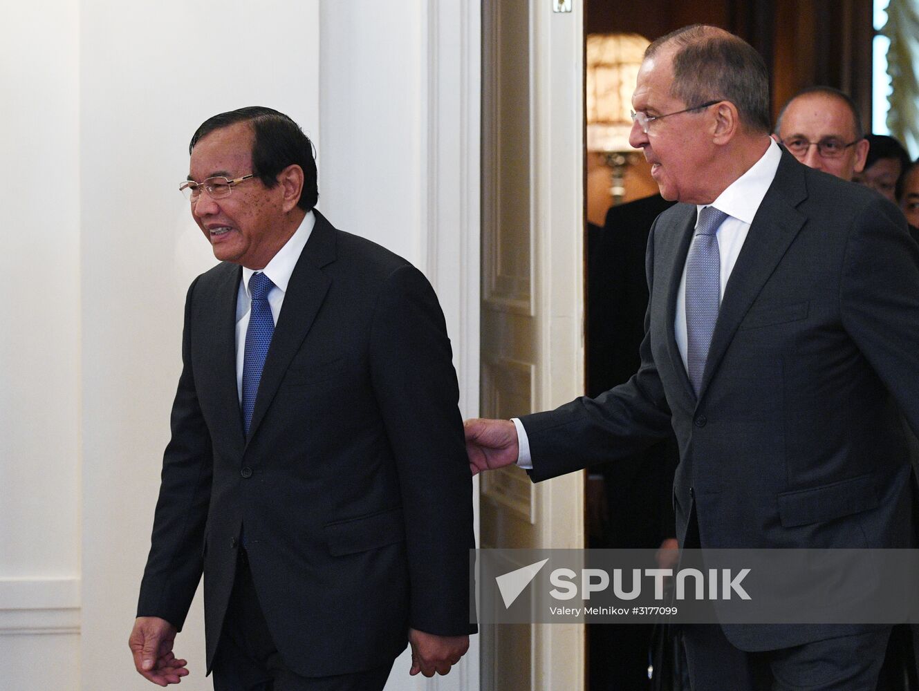 Russian Foreign Minister Sergei Lavrov meets with Cambodian Foreign Minister Prak Sokhonn