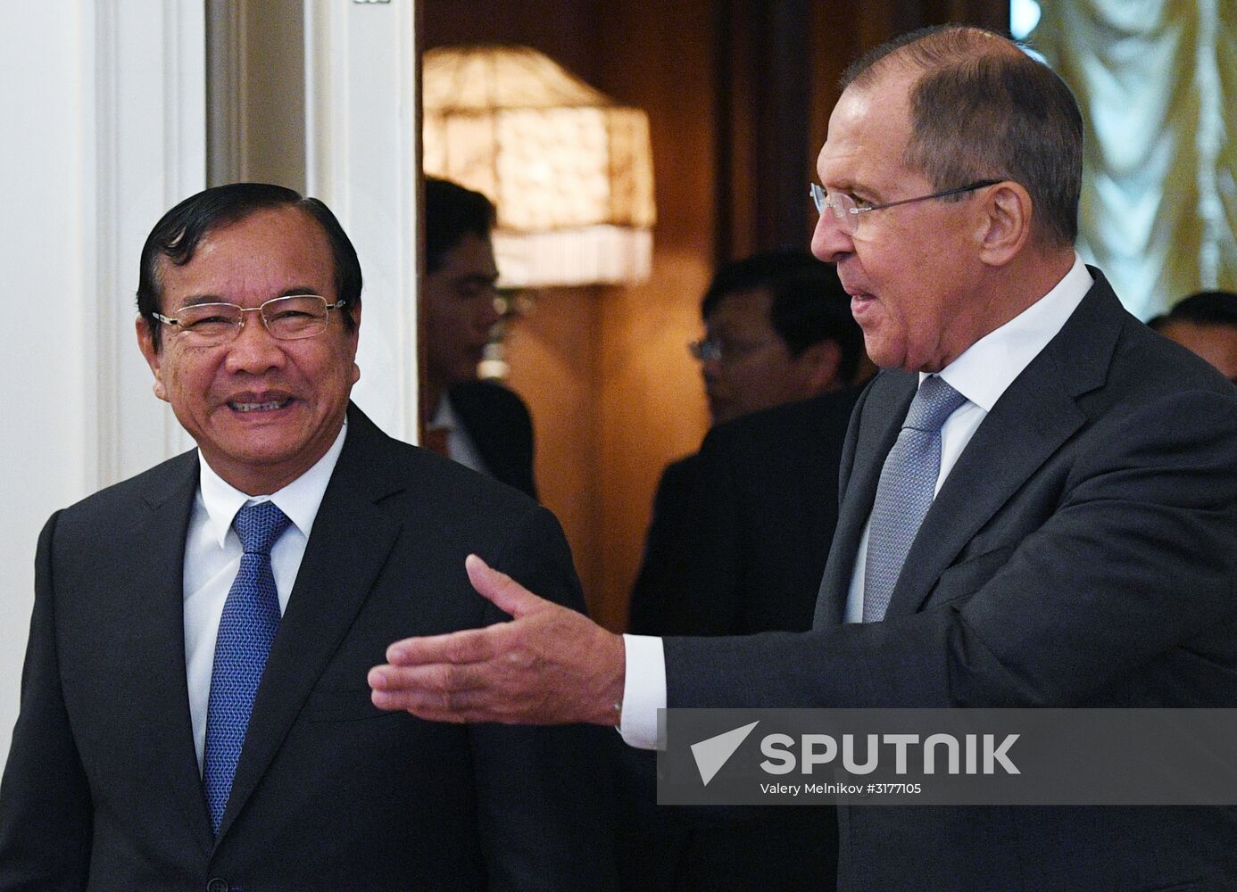 Russian Foreign Minister Sergei Lavrov meets with Cambodian Foreign Minister Prak Sokhonn