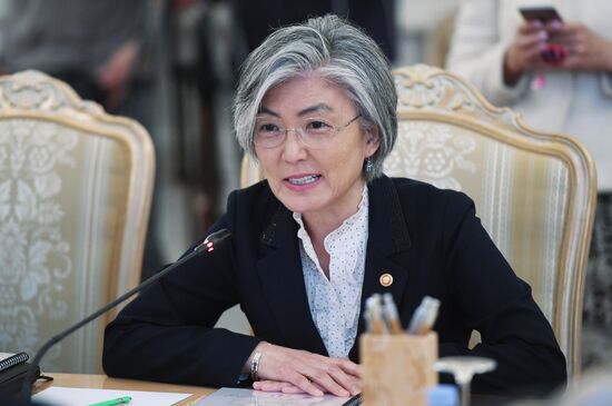 Russian Foreign Minister Sergei Lavrov meets with South Korea's Kang Kyung-wha