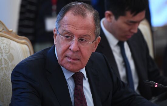 Russian Foreign Minister Sergei Lavrov meets with South Korea's Kang Kyung-wha
