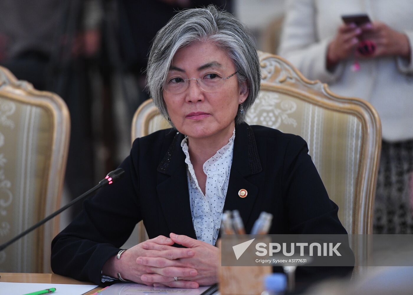 Russian Foreign Minister Sergei Lavrov meets with South Korea's Kang Kyung-wha