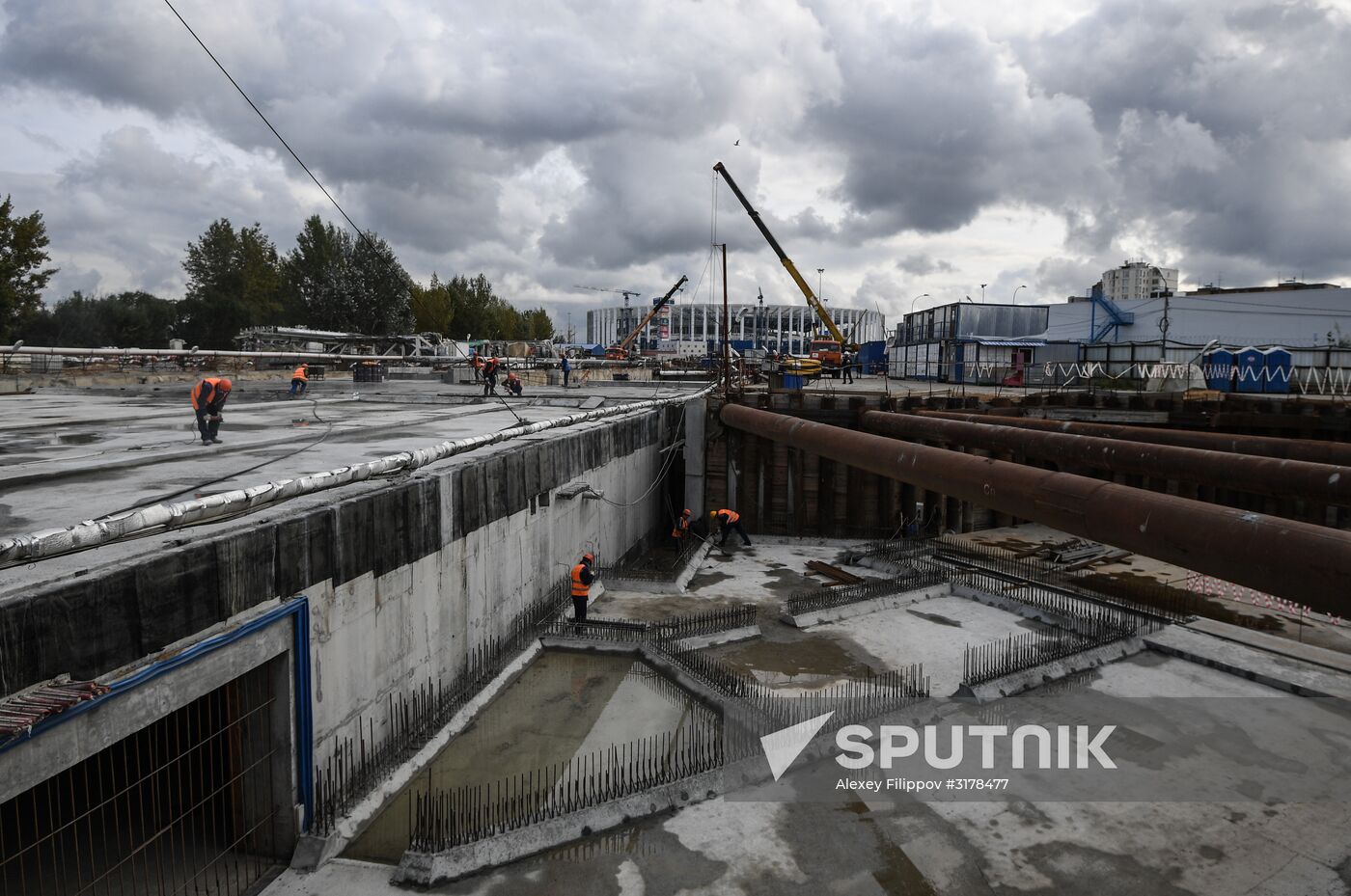 Nizhny Novgorod stadium under construction