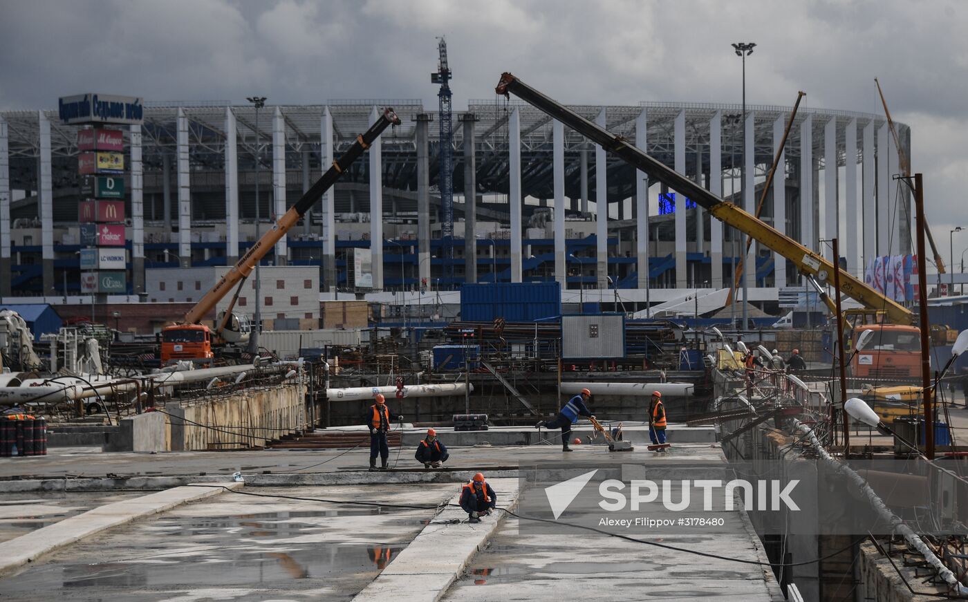 Nizhny Novgorod stadium under construction