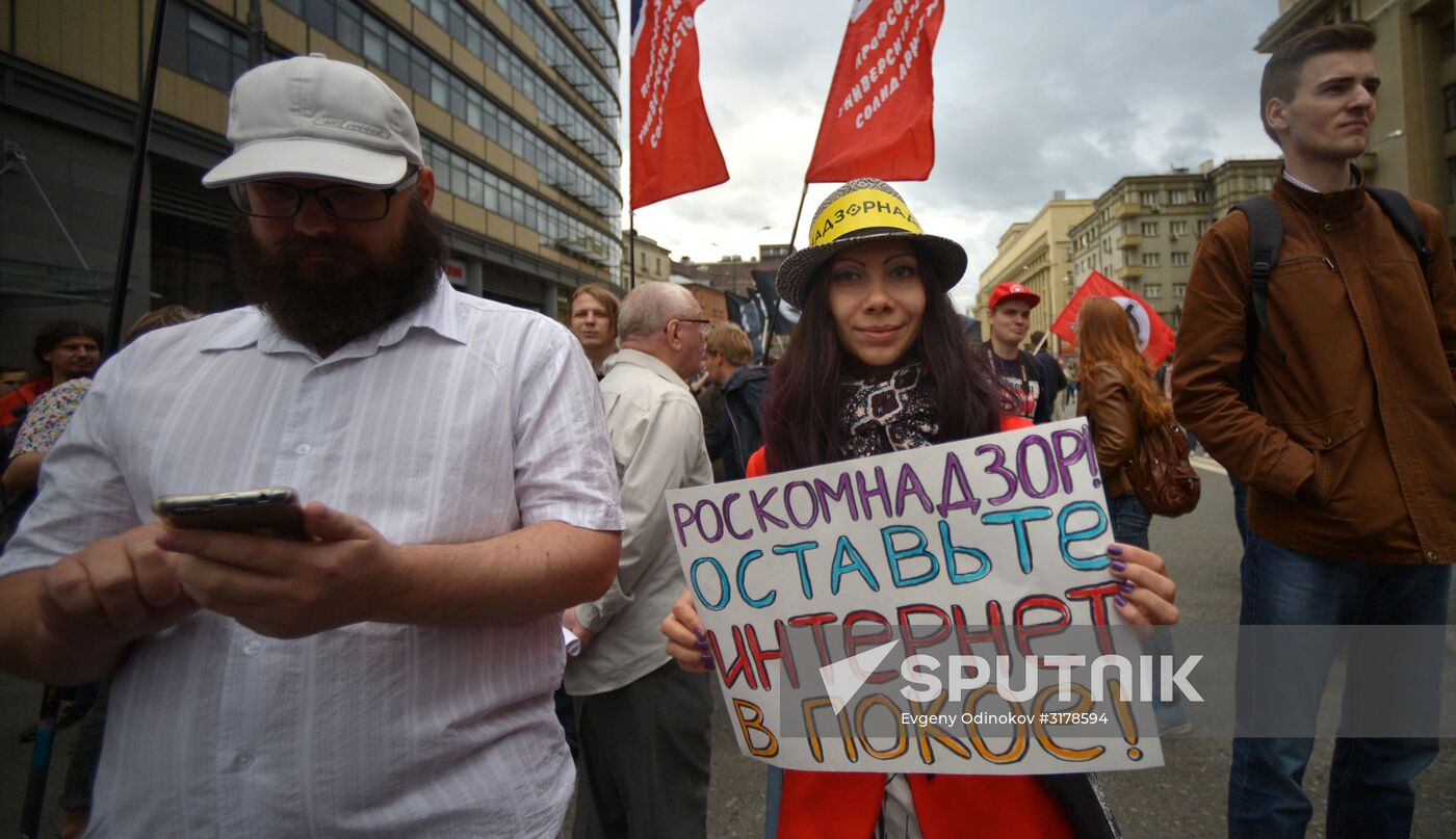 For Free Internet protest rally in Moscow