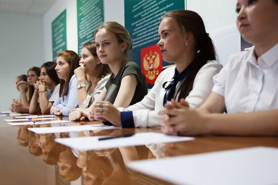Young women enrolled to Krasnodar Aviation Institute to get flight profession