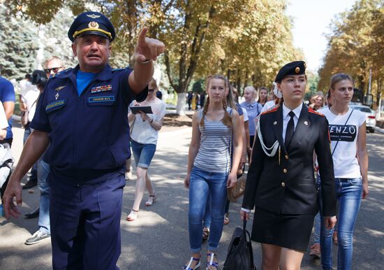 Young women enrolled to Krasnodar Aviation Institute to get flight profession