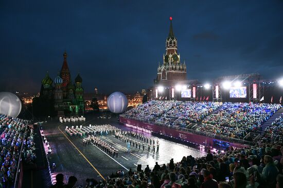 Opening ceremony for 10th Spasskaya Tower international military music festival