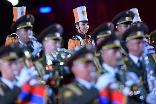 Opening ceremony for 10th Spasskaya Tower international military music festival