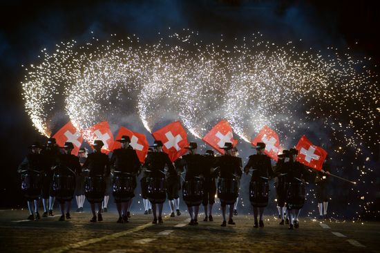 Opening ceremony for 10th Spasskaya Tower international military music festival
