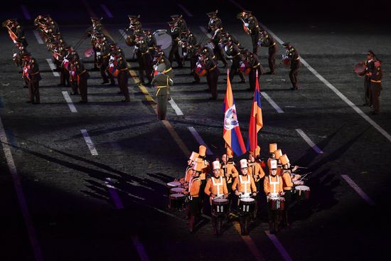 Opening ceremony for 10th Spasskaya Tower international military music festival