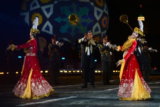 10th Spasskaya Tower international military music festival's opening ceremony