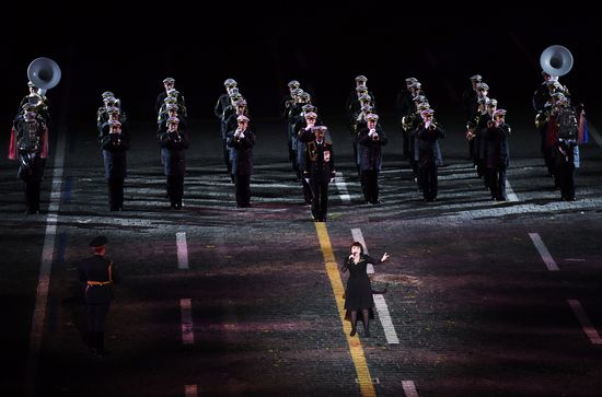 Opening ceremony for 10th Spasskaya Tower international military music festival