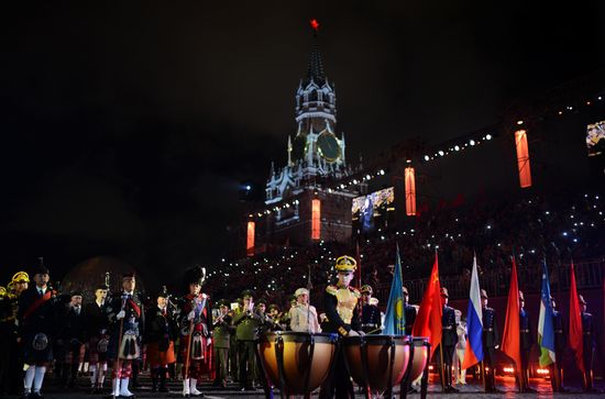 Opening ceremony for 10th Spasskaya Tower international military music festival
