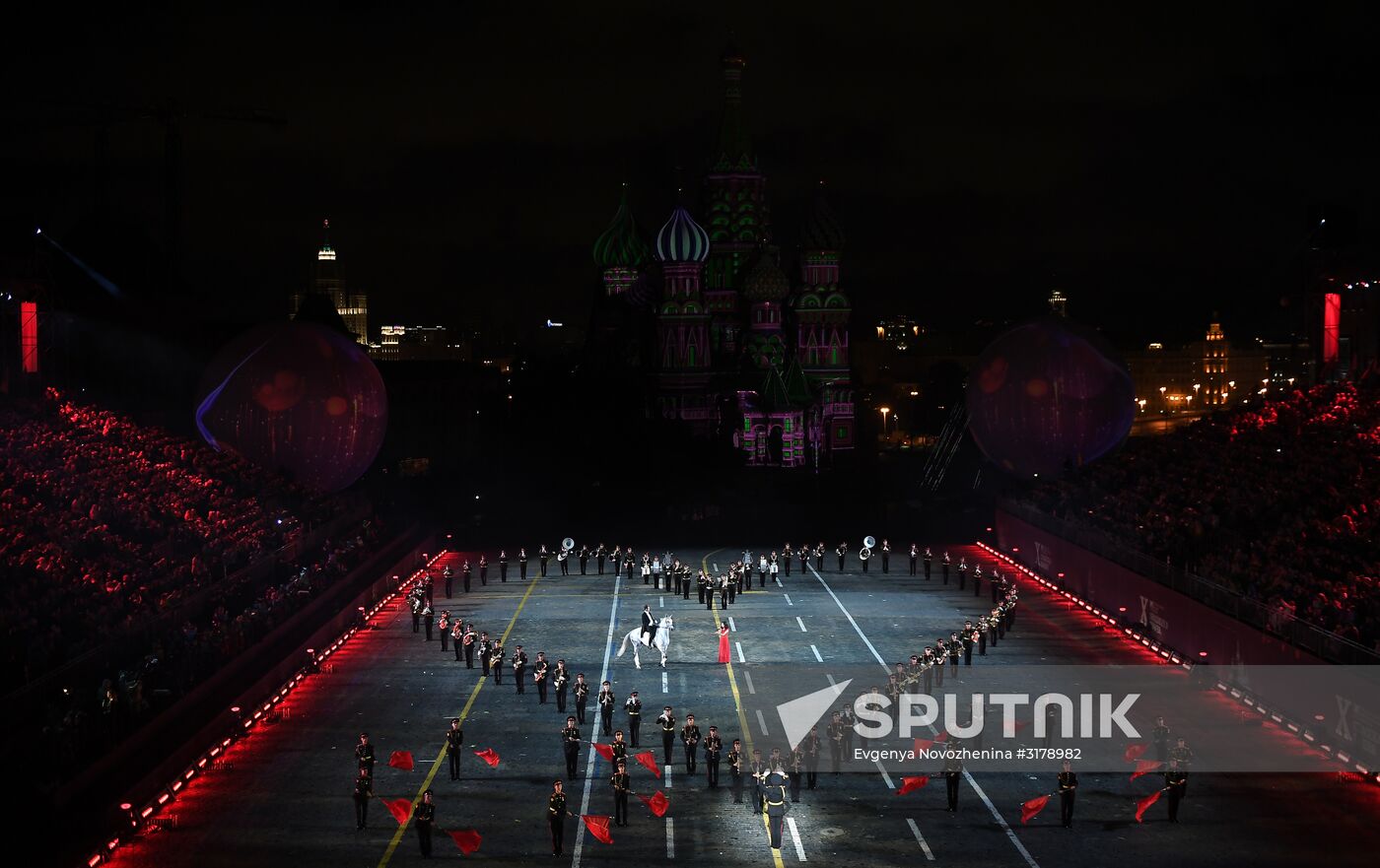 Opening ceremony for 10th Spasskaya Tower international military music festival