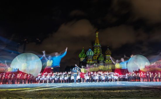 Opening ceremony for 10th Spasskaya Tower international military music festival