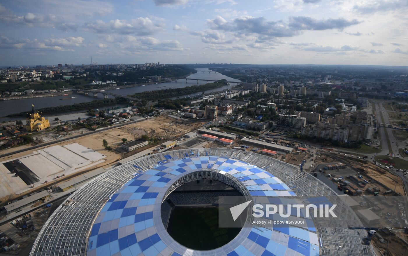 Nizhny Novgorod stadium under construction