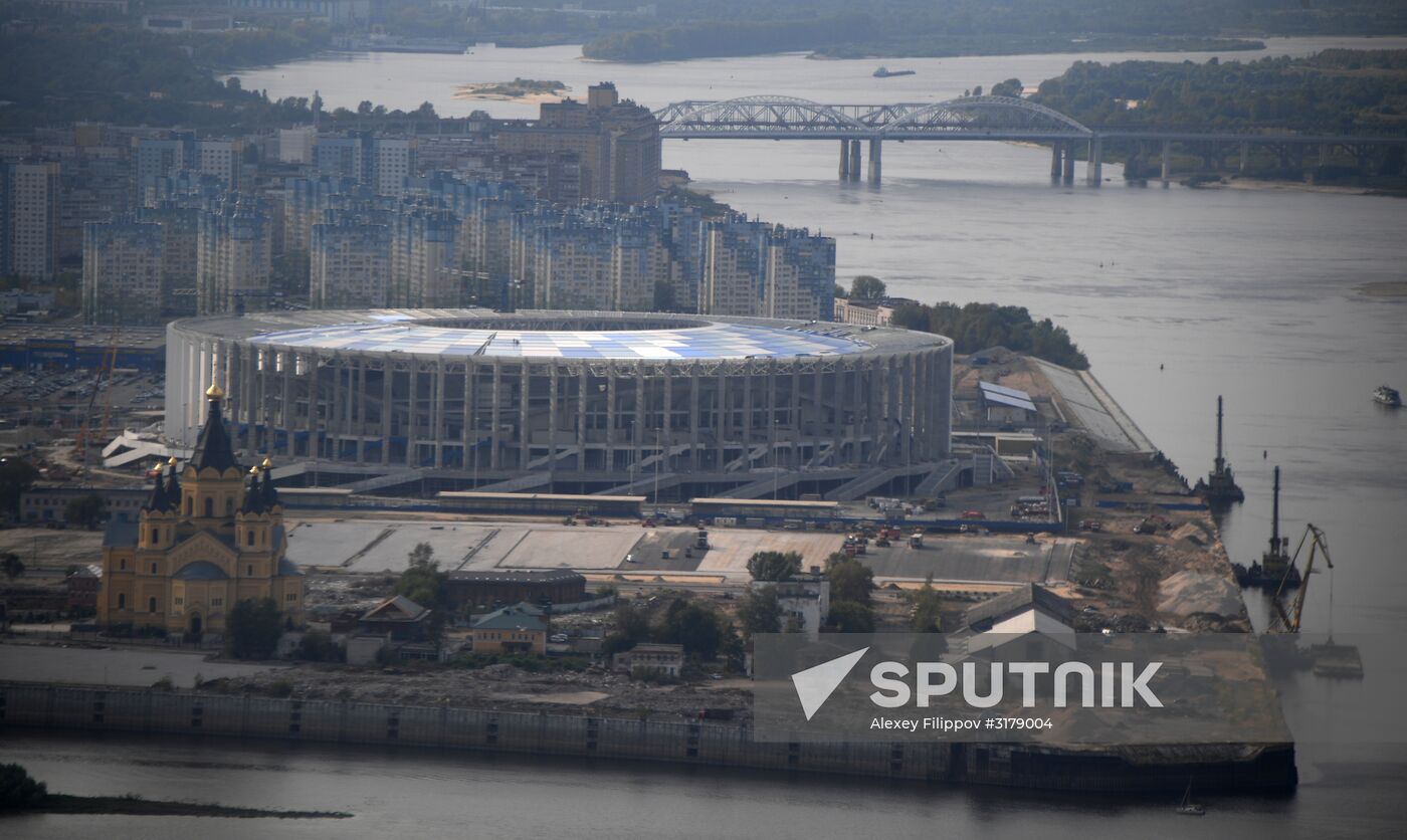 Nizhny Novgorod stadium under construction