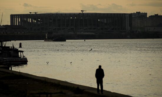 Nizhny Novgorod stadium under construction