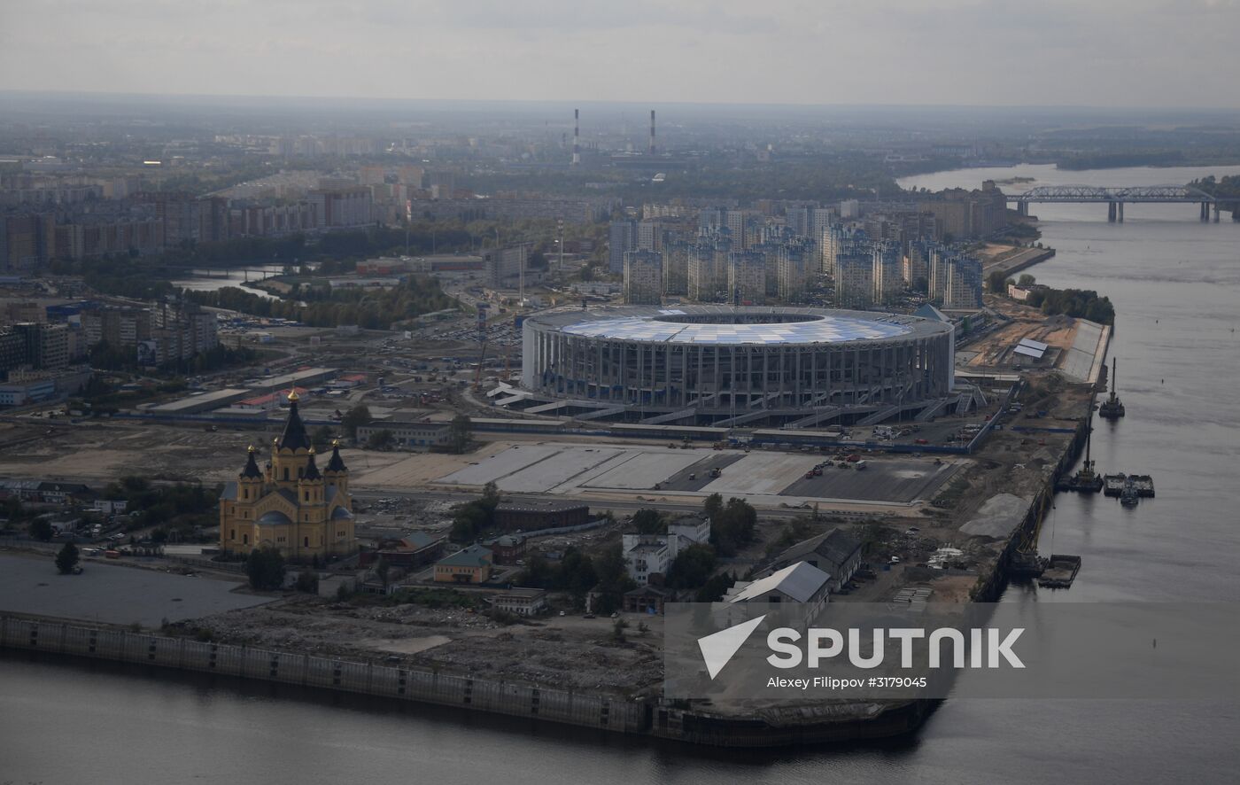 Nizhny Novgorod stadium under construction