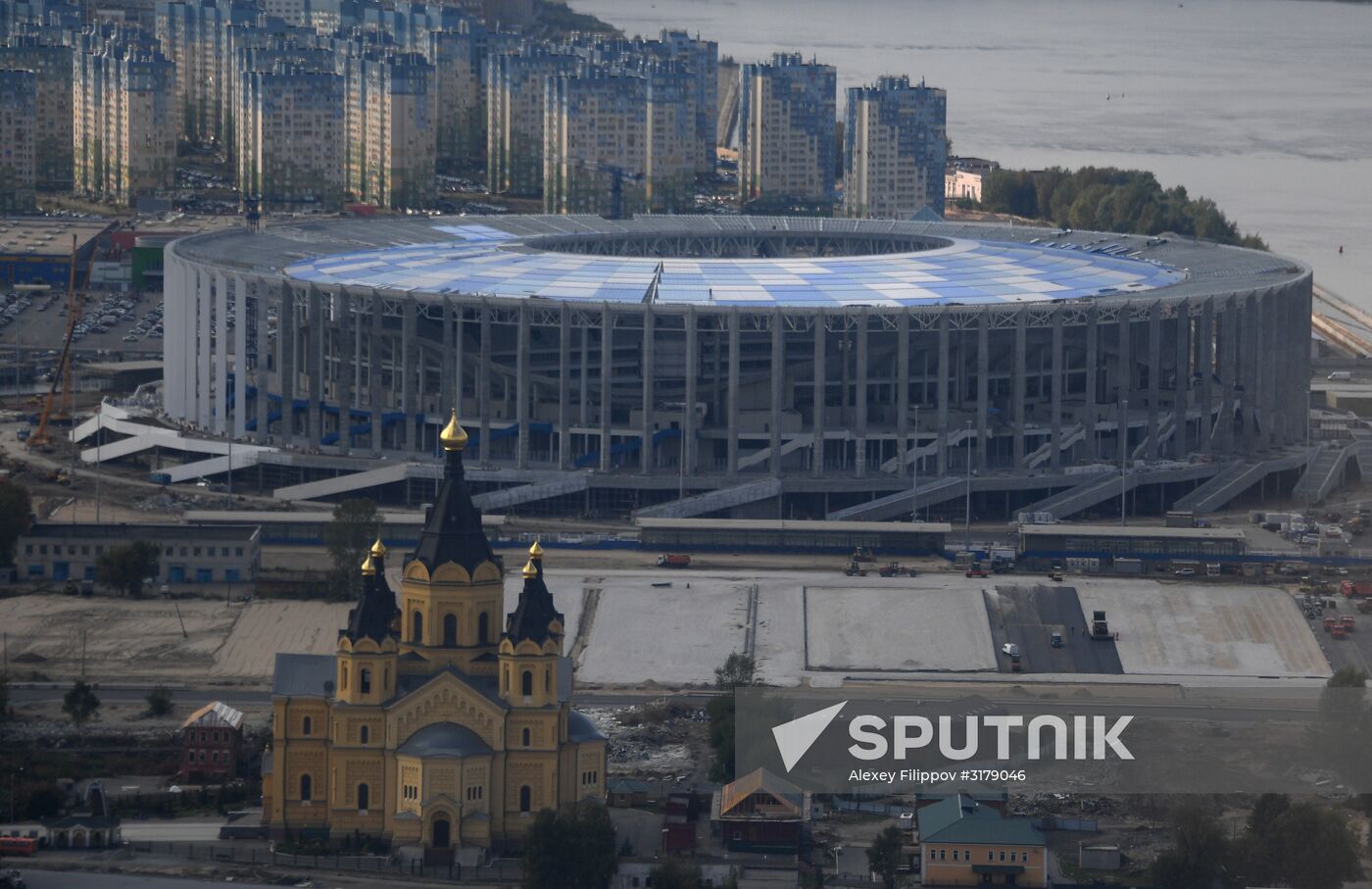 Nizhny Novgorod stadium under construction