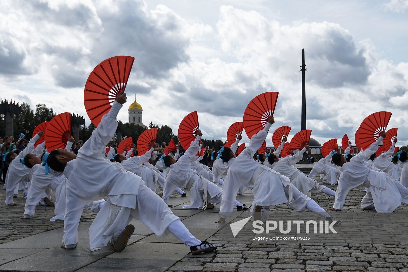 Procession by participants in Spasskaya Tower festival