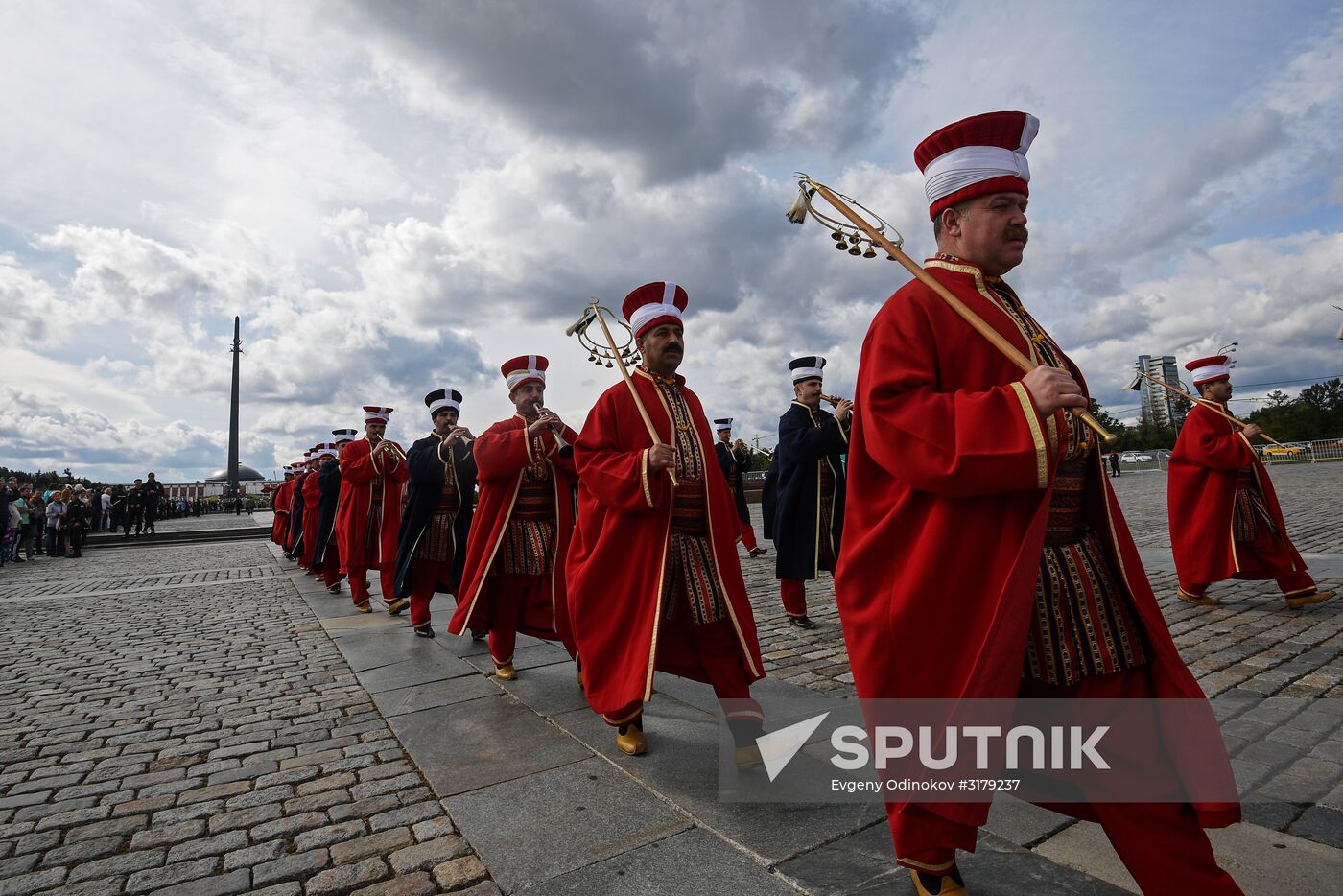 Procession by participants in Spasskaya Tower festival