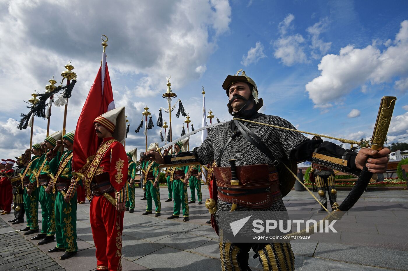 Procession by participants in Spasskaya Tower festival