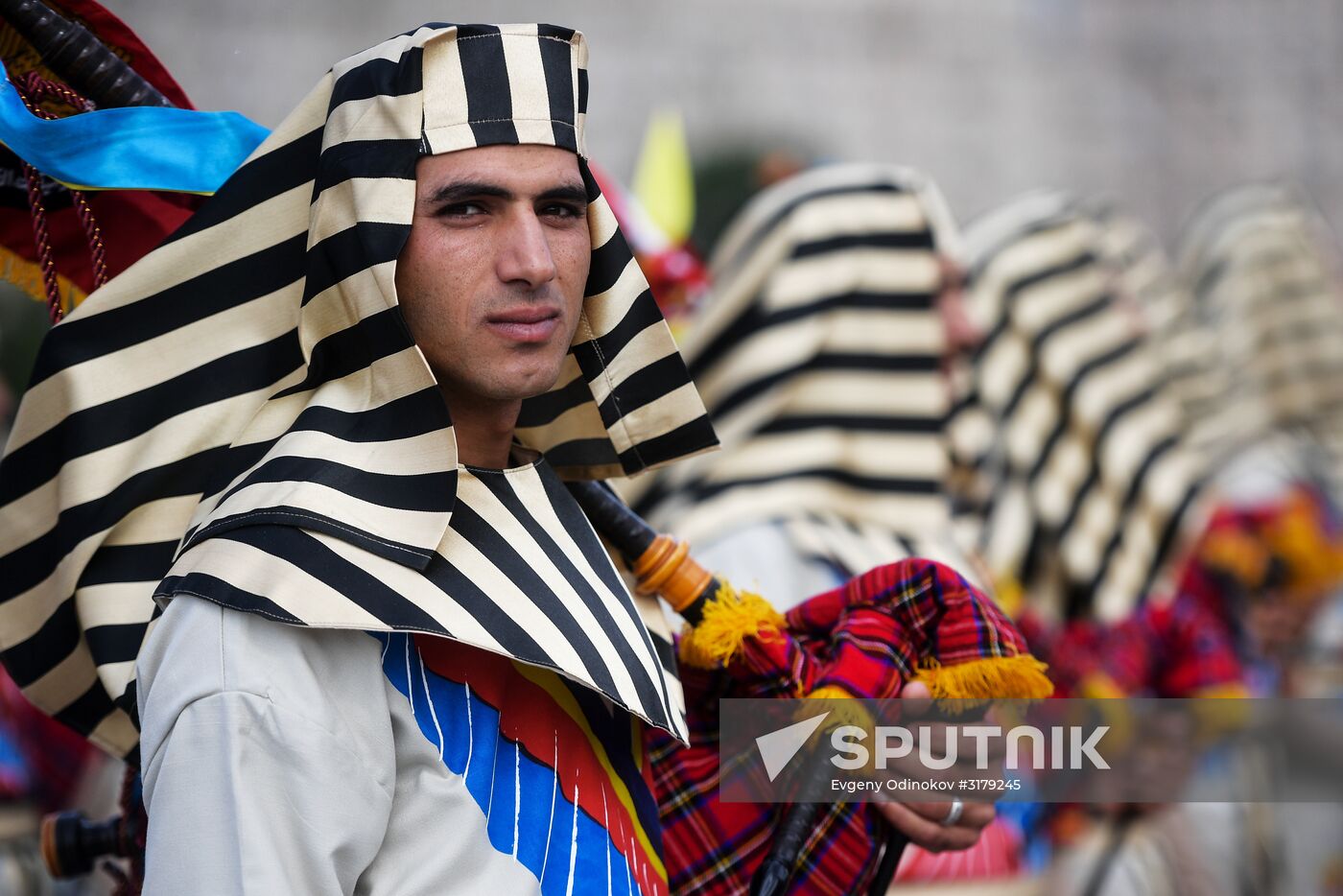 Procession by participants in Spasskaya Tower festival