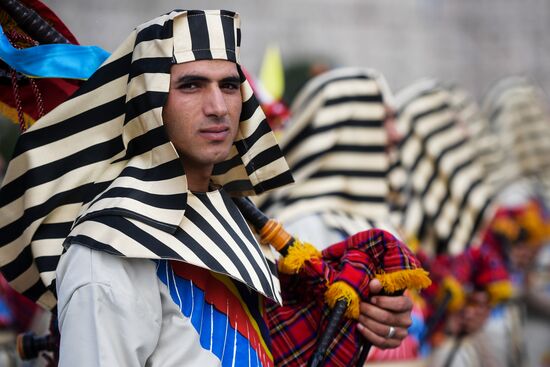 Procession by participants in Spasskaya Tower festival