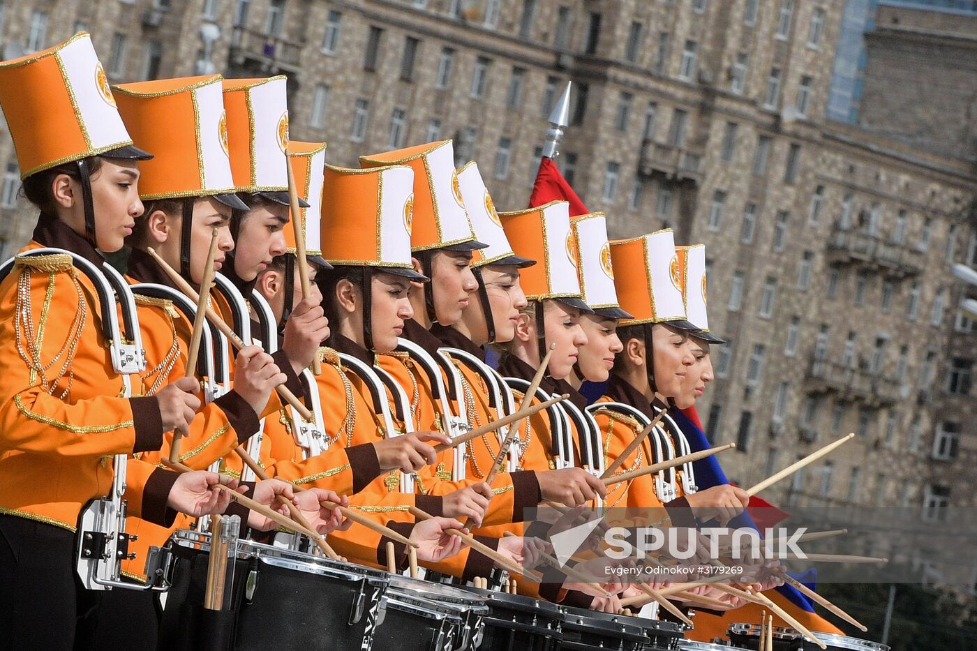 Procession by participants in Spasskaya Tower festival