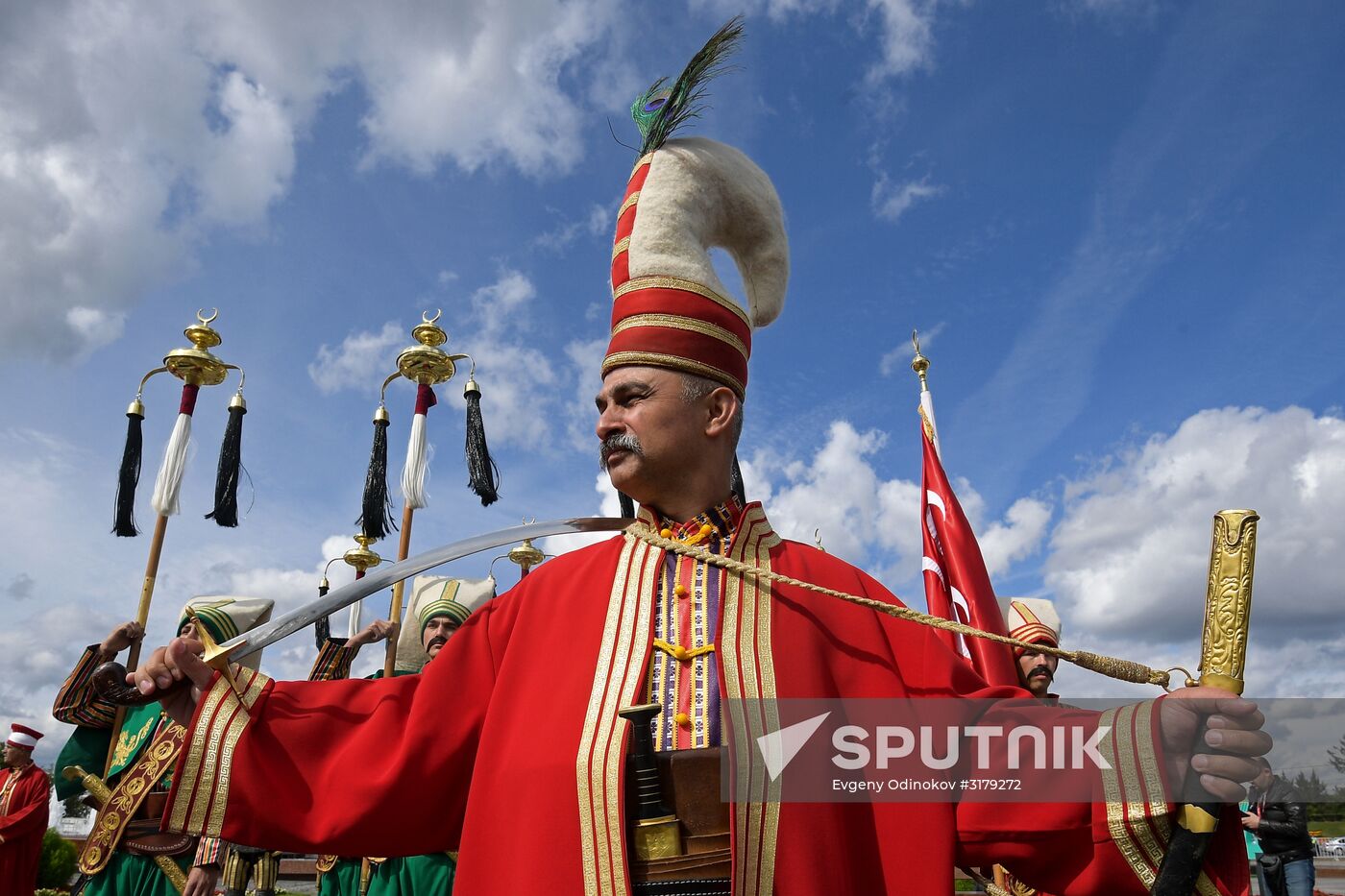 Procession by participants in Spasskaya Tower festival