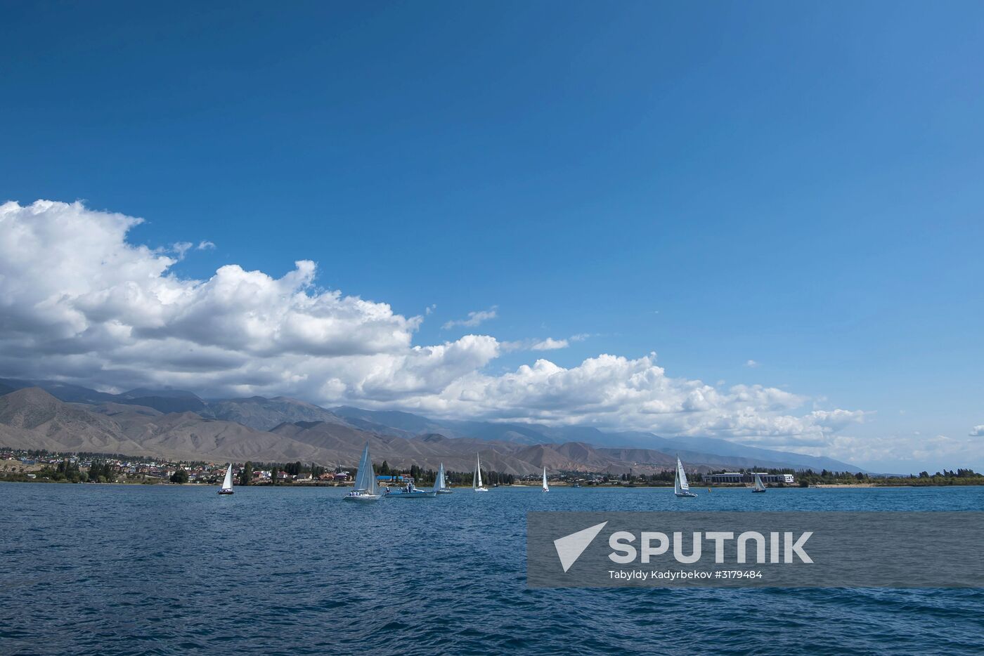Sailing regatta on Lake Issyk-Kul in Kyrgyzstan