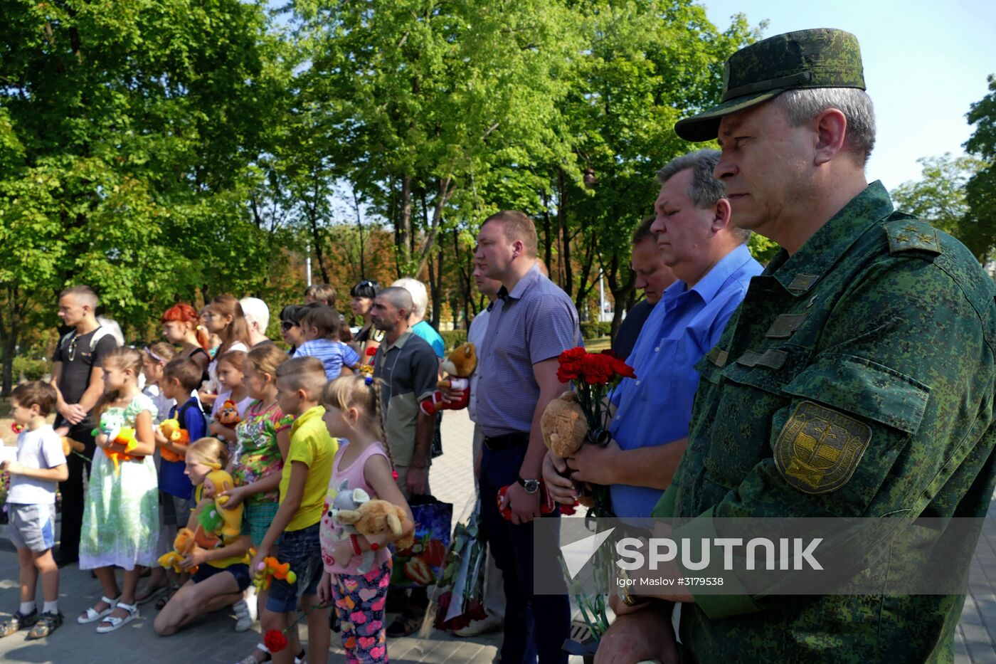 Memorial event in Donetsk for children who died during conflict in southeast Ukraine