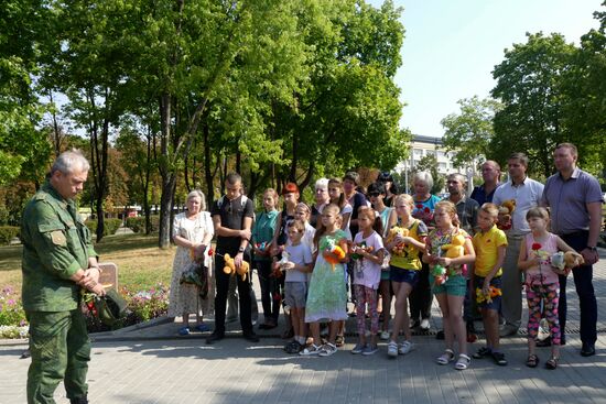 Memorial event in Donetsk for children who died during conflict in southeast Ukraine