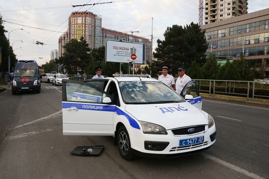 Attack on highway patrolmen in Krasnodar