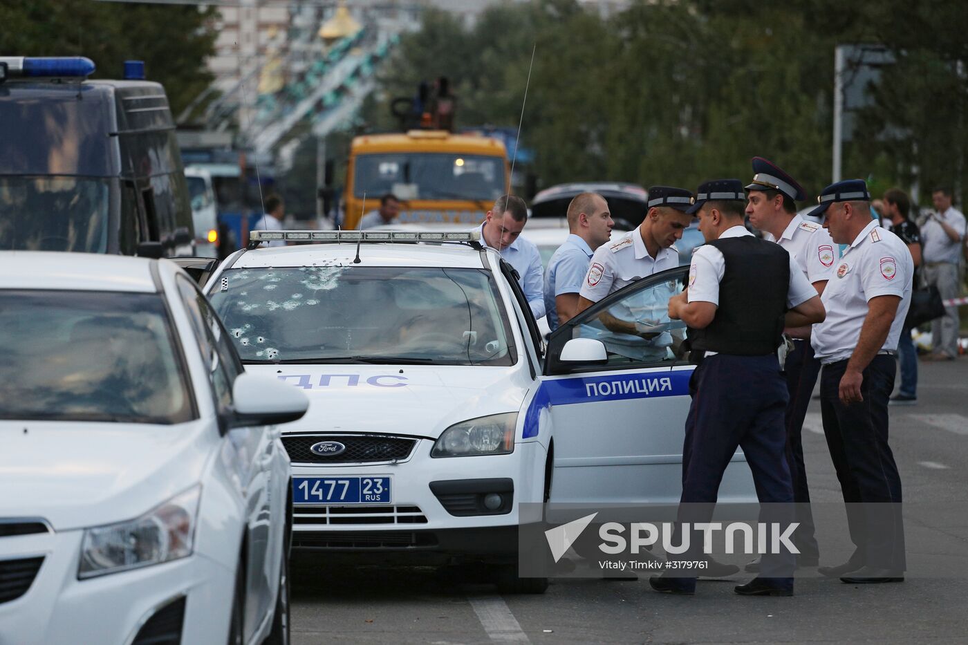 Attack on highway patrolmen in Krasnodar