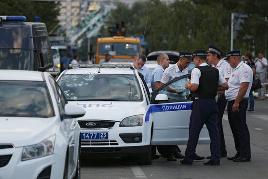 Attack on highway patrolmen in Krasnodar