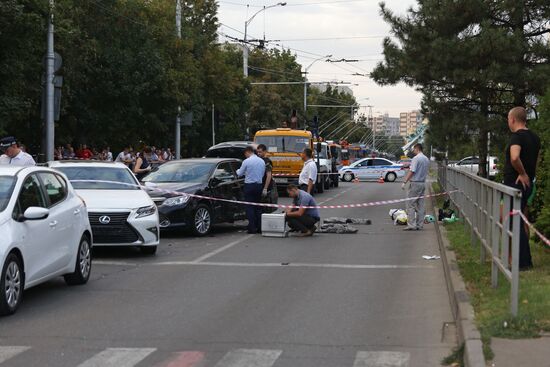 Attack on highway patrolmen in Krasnodar