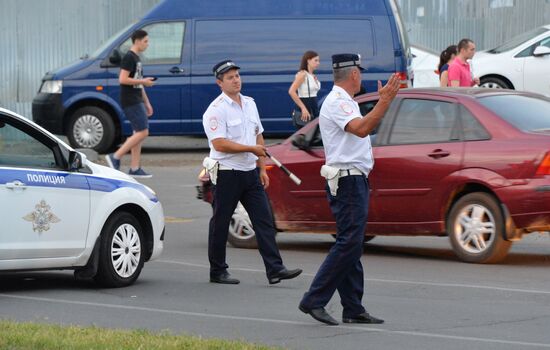 Attack on highway patrolmen in Krasnodar