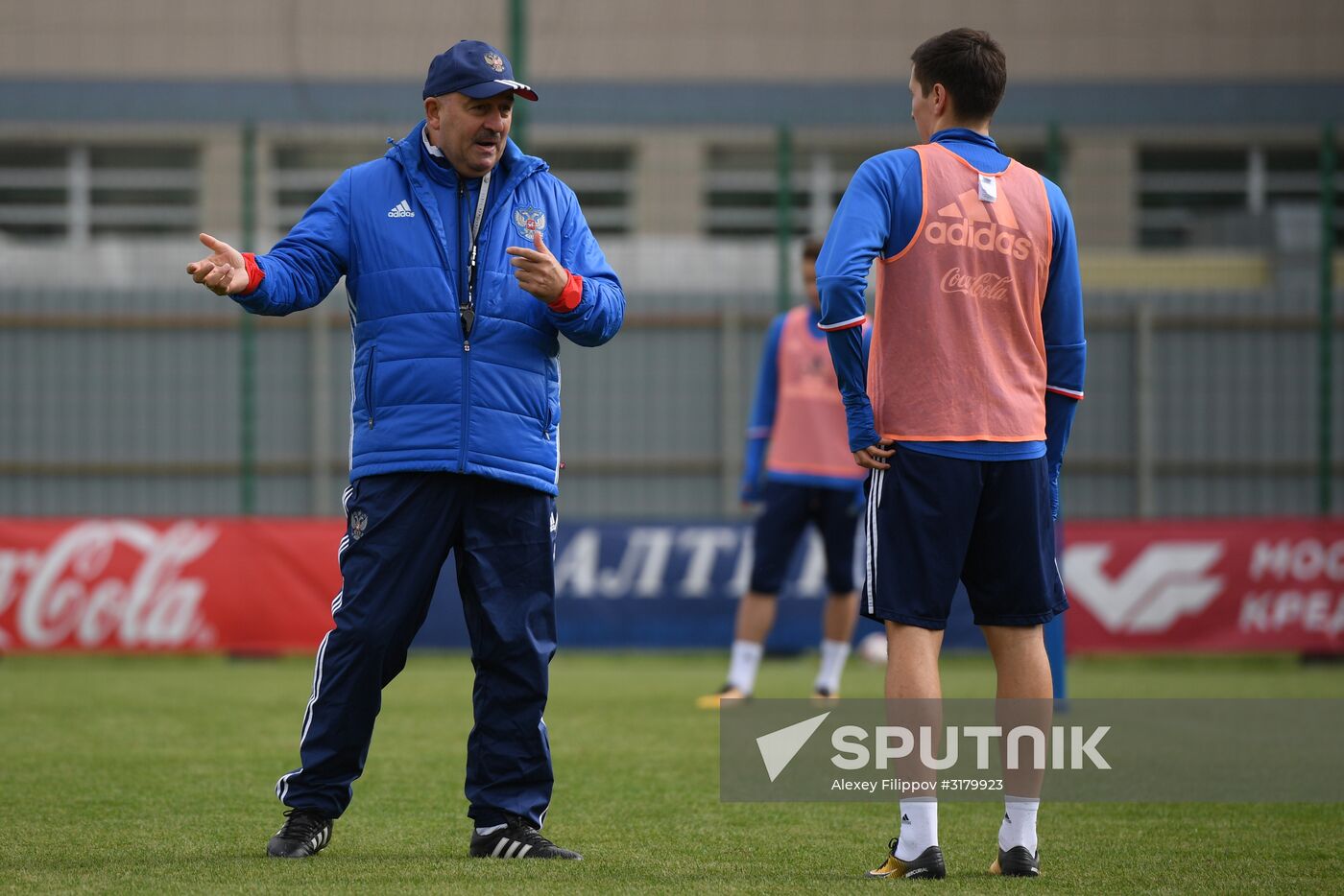 Russian national football team in training