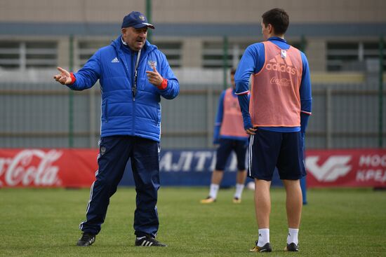 Russian national football team in training