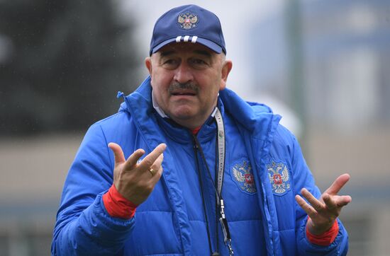 Russian national football team in training