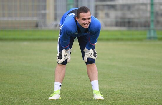 Russian national football team in training