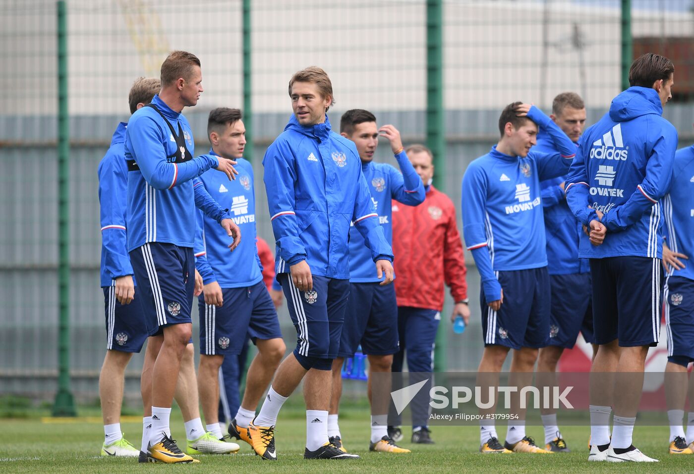 Russian national football team in training