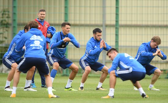 Russian national football team in training