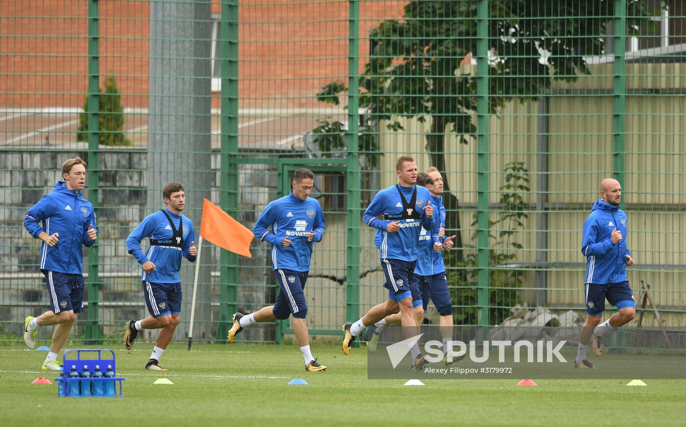 Russian national football team in training