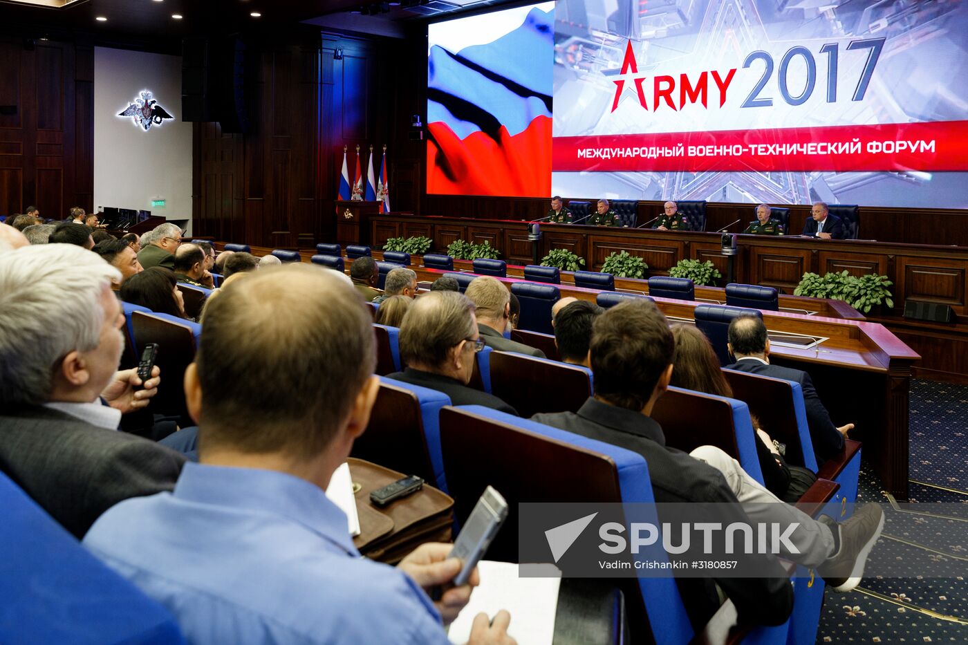 News conference following Army 2017 International Military-Technical Forum at Russian Defense Ministry