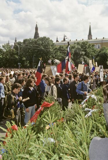 Funeral of those killed in August coup