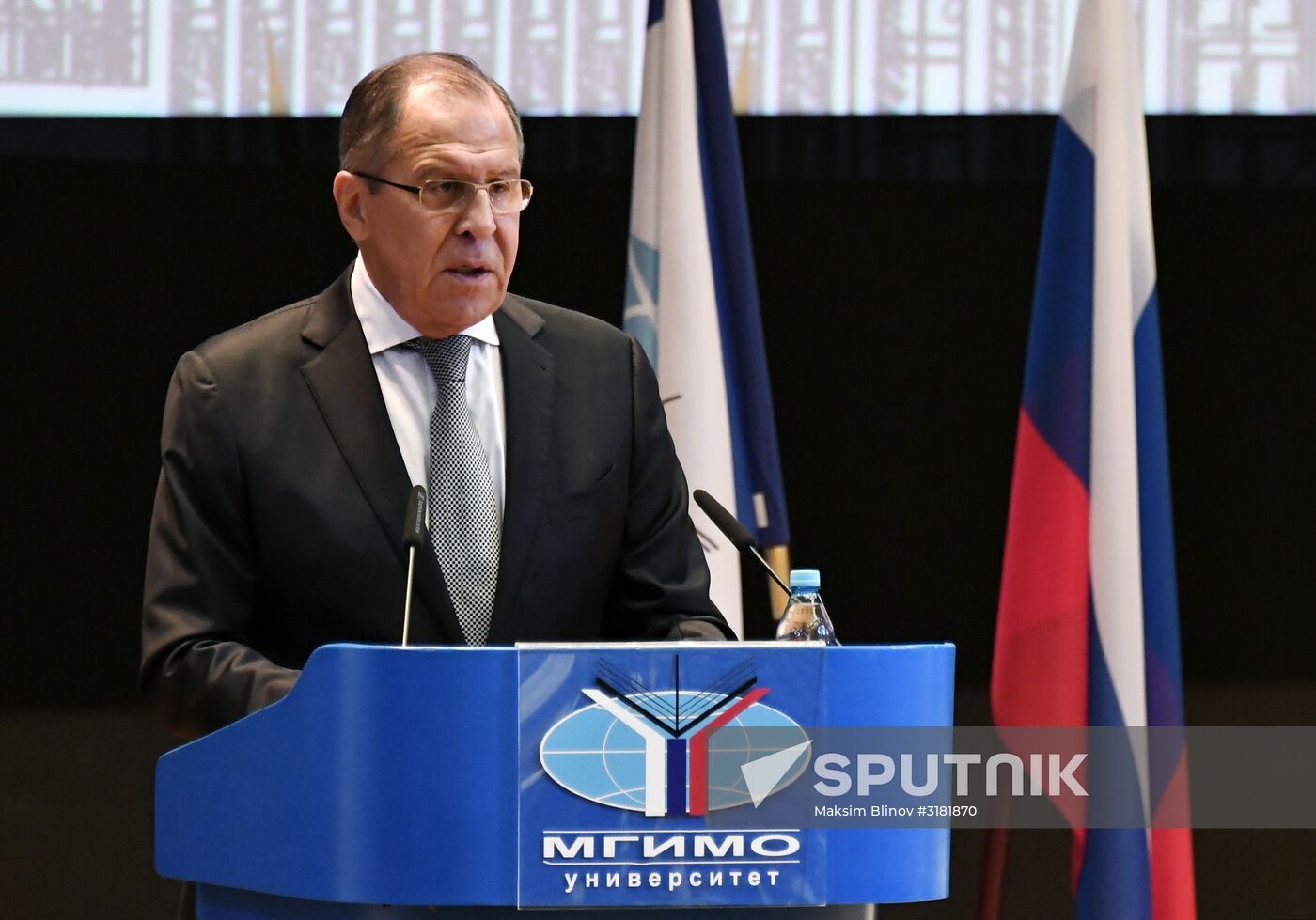 Russian Foreign Minister Sergei Lavrov meets with MGIMO students and academic staff